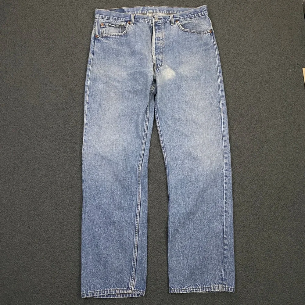 Levis 501 Jeans FITS 34x30 Blue Vintage 80s Made in USA Button Fly Classic Denim